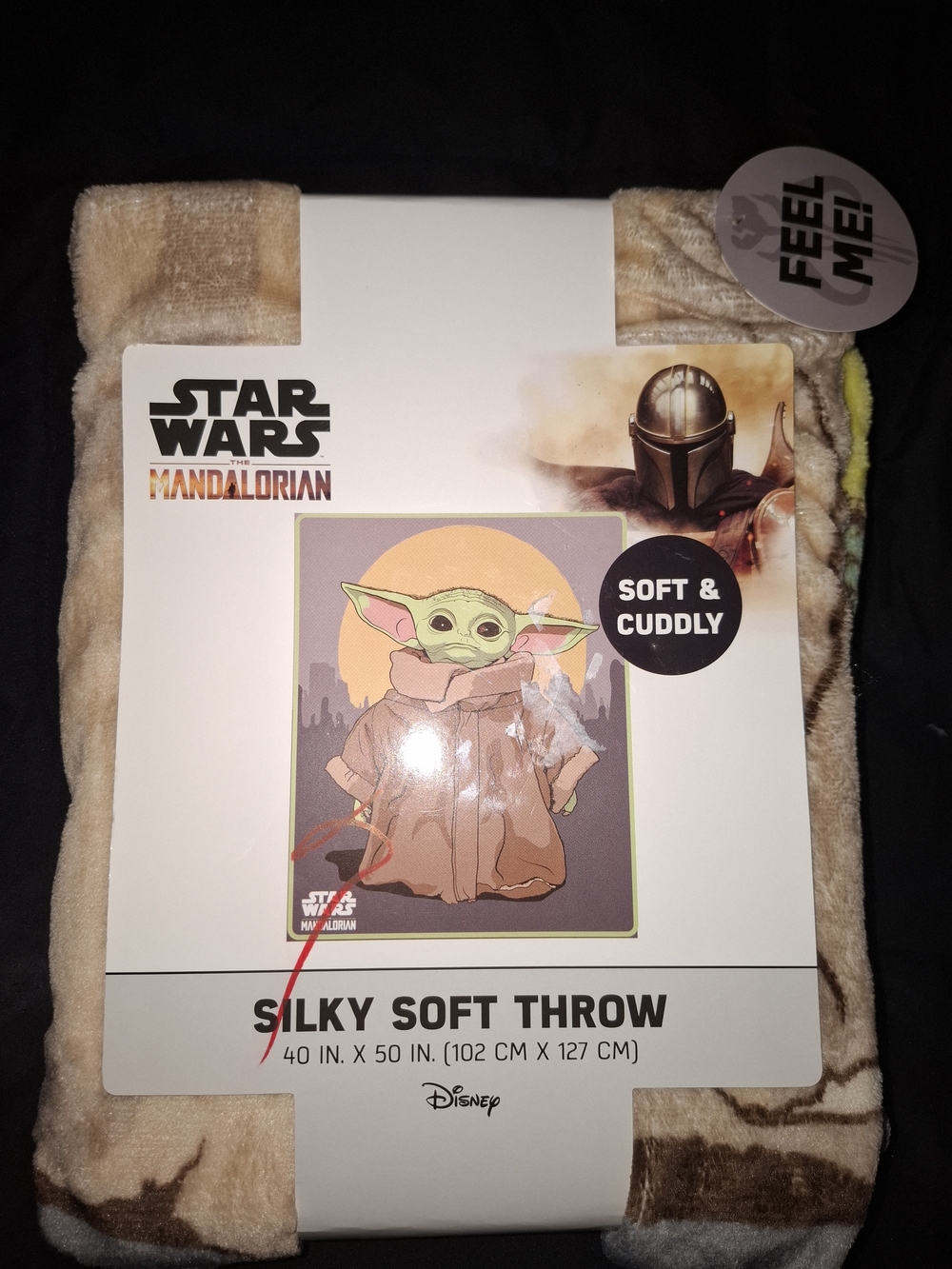 Star Wars The Mandalorian Grogu Plush Throw Blanket - Green/Brown/Beige